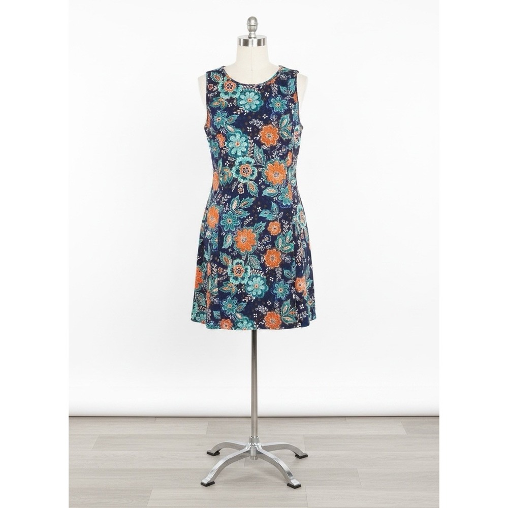 Tacera Floral Fit & Flare Sun Dress XL - Picture 2 of 7